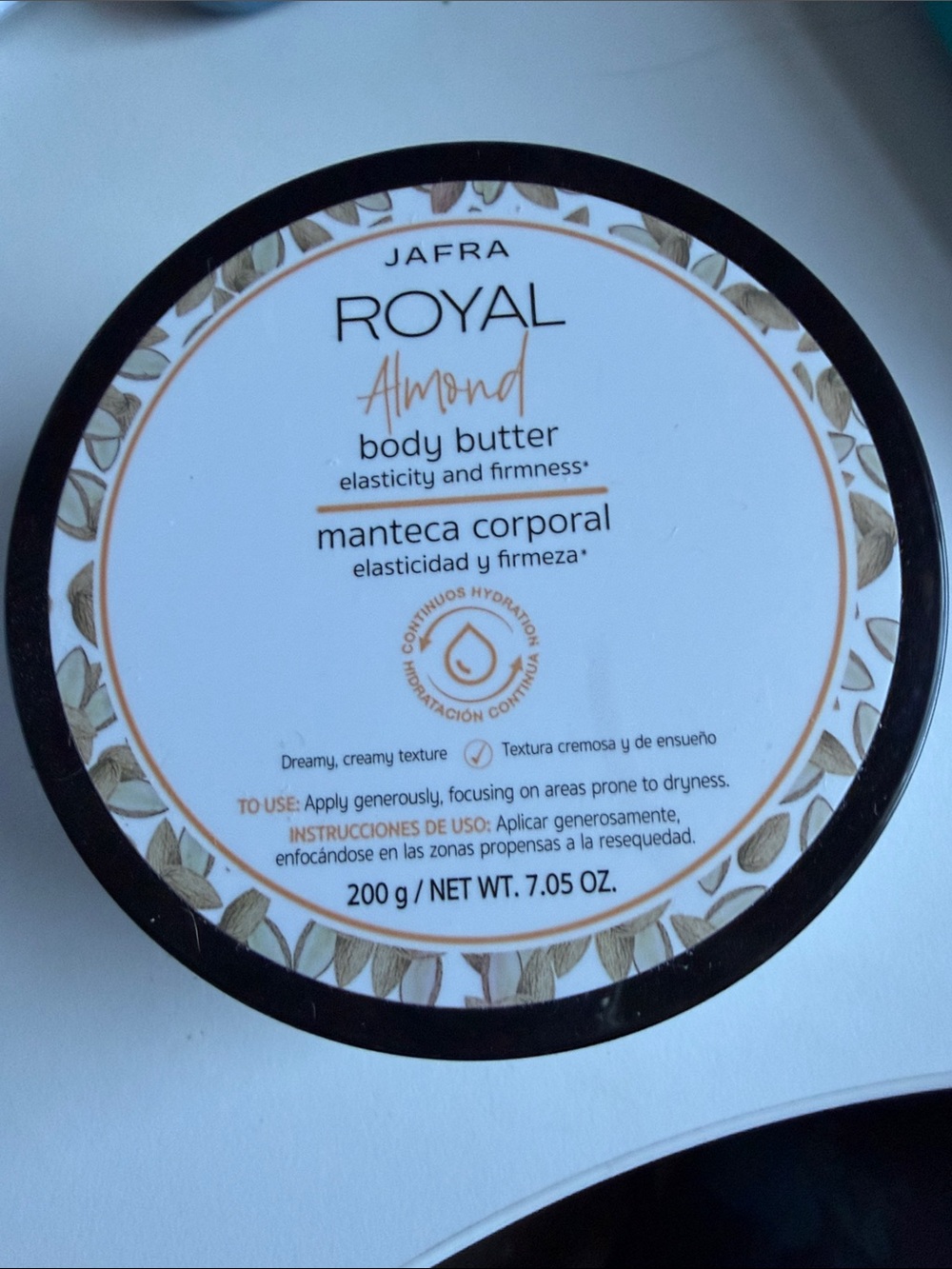 JAFRA Royal Almond Body Butter – White & Gold Lid